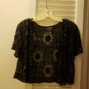 Adrianna Papell beaded evening bolero jacket XL